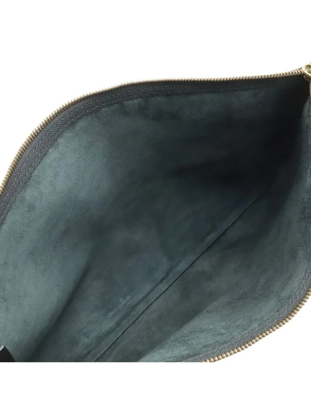 Gucci Print Logo Portfolio Clutch Leather Black Green